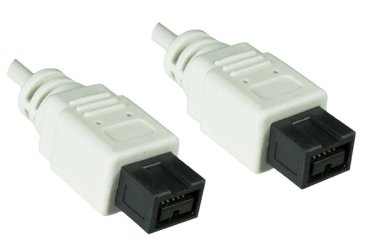 DINIC FireWire 800 Kabel 9 polig Stecker auf Stecker, Anschlusskabel, weiß, 1m